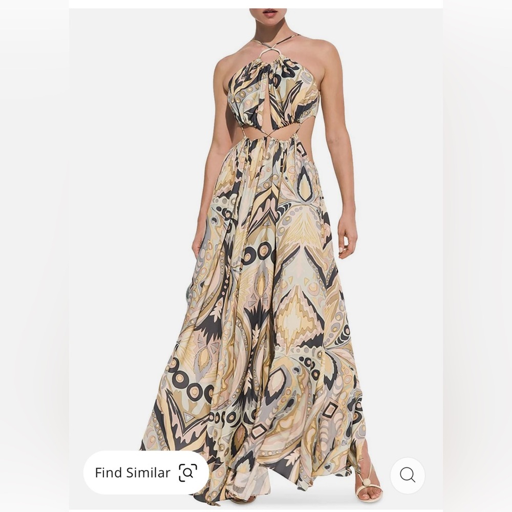 Cult Gaia Aphrodite Halter Maxi Dress